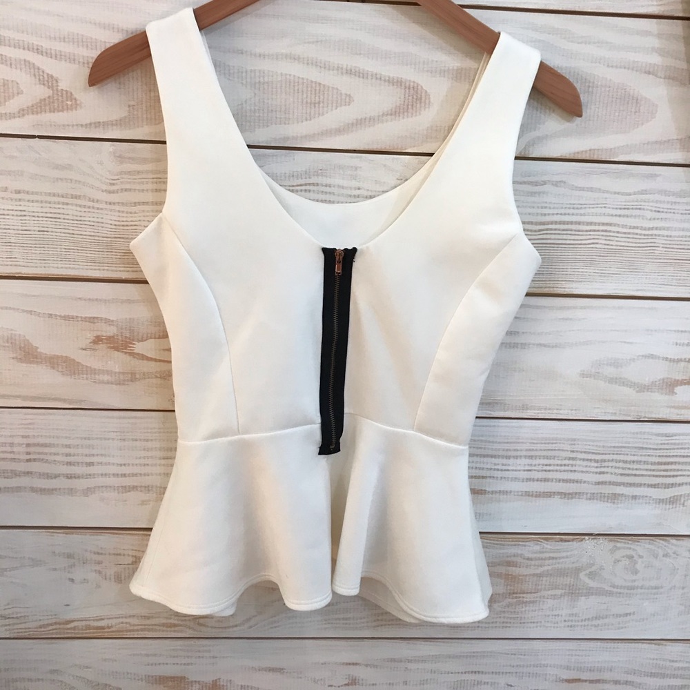 Peplum top with the zipper back